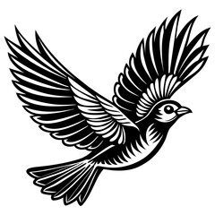           Flying bird logo icon silhouette vector illustration.
