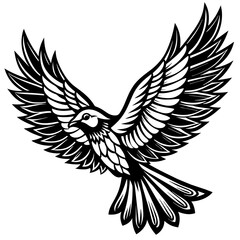           Flying bird logo icon silhouette vector illustration.
