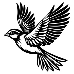           Flying bird logo icon silhouette vector illustration.
