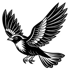           Flying bird logo icon silhouette vector illustration.
