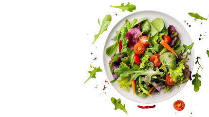 plate of salad with fresh vegetables