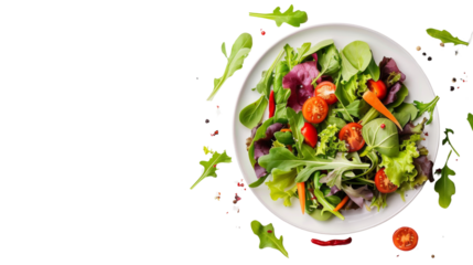 plate of salad with fresh vegetables