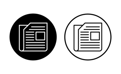 Newspaper icon set. news paper vector sign