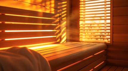 A cozy infrared sauna with soft lighting perfect for beating the winter blues..