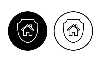 Home insurance icon set. home protection icon