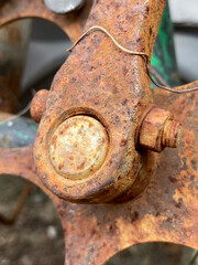 old rusty iron of bicycle