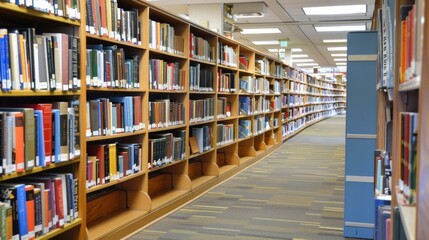 Old Big Library with many shelfs
