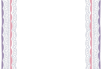 レース風の手描きのフレーム／ポストカードテンプレート