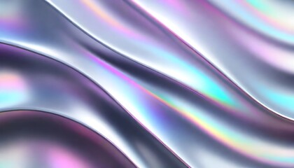 Fluid smooth abstract metallic holographic colored shape background 