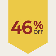 46% percent discount tag. for sale. promotion. special offer promotion. discount percentage. vector 