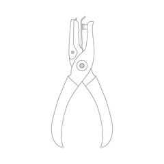 Hand drawn kids drawing cartoon Vector illustration single hole puncher icon Isolated on White