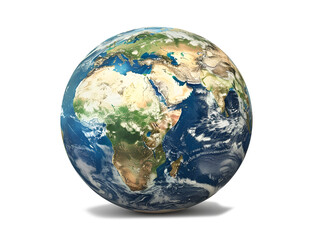 Fototapeta premium earth globe on white on transparent png background 