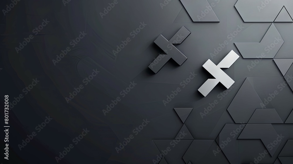 Poster abstract geometric black pattern background - an abstract composition with black geometric shapes cr