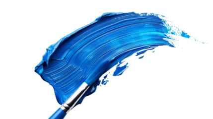 Blue stroke of paint brush 