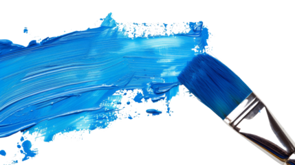 Blue stroke of paint brush 