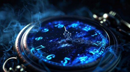 Magic space effect illustration cool Vintage Pocket Watch