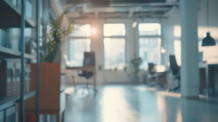 a blurry modern office background