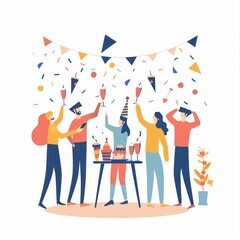 party day illustration design on white background