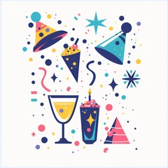 party day illustration design on white background
