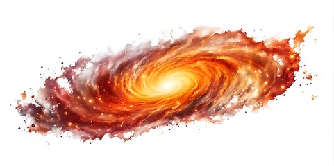  A galaxy isolated on white background. 