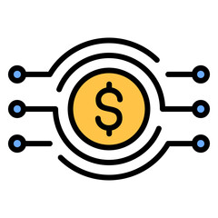 Digital Currency  Icon Element For Design