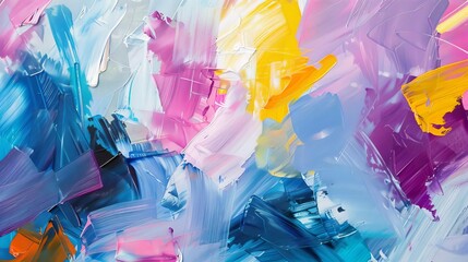 colorful abstract oil painting on canvas expressive brushstrokes modern art