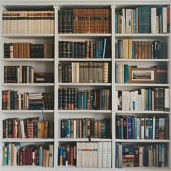 Vintage Bookshelf Stock Image 8K AI art generated using Midjourney