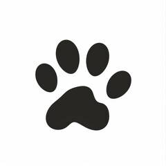 dog paw black lines on a white background