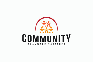 silhouette connection, unity, people, relationship, teamwork, friendship, and team pictogram logo design vector illustration for business, corporate, company and branding