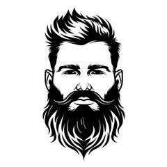 beard icon on white background