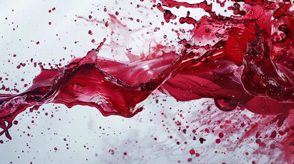 crimson cascade elegant dance of velvety vitality red wine splash cutout