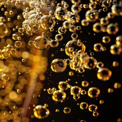 beer bubbles on a glass