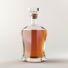 elegant whiskey bottle on a white background