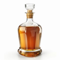 elegant whiskey bottle on a white background