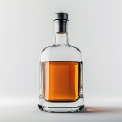 elegant whiskey bottle on a white background