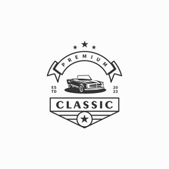 Obraz premium Vintage classic car badge logo design illustration 2