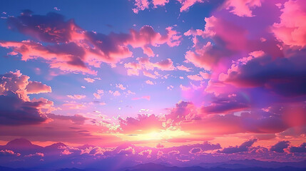 Abstract Fantasy Background Of Colourful Sky