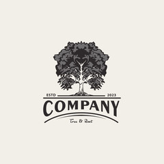 vintage oak maple logo design for service residential 2