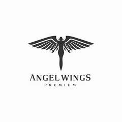 Angel logo design illustration with wings for award 3