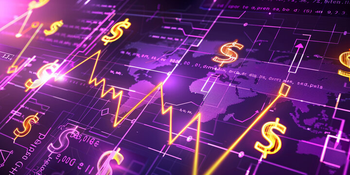 Financial Pulse: Abstract Lines Illustration Reflecting Business Growth and Market Success,Generated By Ai