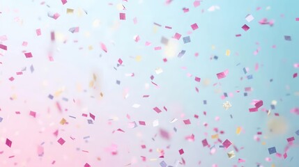 confetti falling down illustration pastel colors background