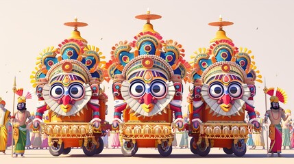 Fototapeta premium Ratha Yatra-vector illustration of Ratha Yatra. Lord Jagannath,illustration