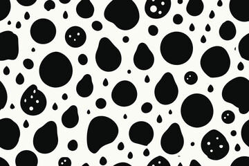 Seamless repeating pattern with organic shaped random spots. The ink droplets are geometrically round. for postcards, banners, fabrics, templates and wrapping paper. Vector