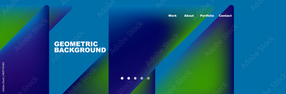 Poster a design featuring a gradient of aqua and electric blue on a rectangular background, resembling the 