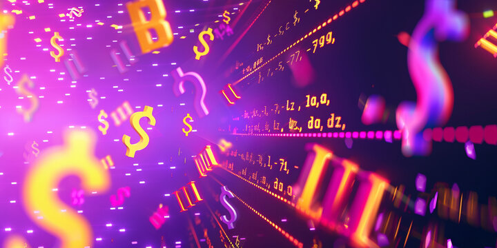 Money Concept ,Digital AI concept,Computer Business Environment with Technology, Data, Internet, and Finance Elements,Generated By Ai