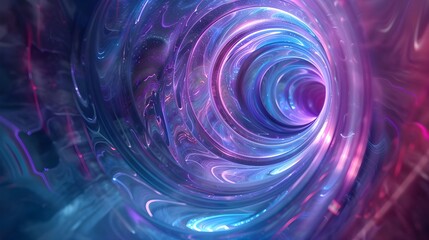 Obraz premium Vibrant cosmic background featuring a swirling galaxy and black hole with vivid pink and blue nebulas, ideal for science fiction themes or space-related content with ample space for text