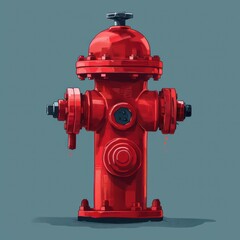 fire hydrant illustration in a flat color background