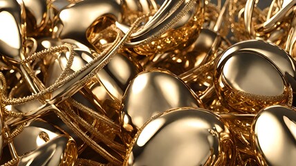 golden saxophone isolated on white