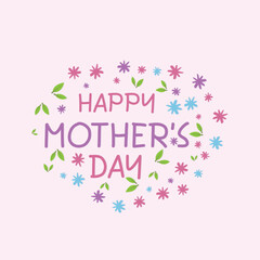 Happy Mothers Day typography ,  vector illustration of floral Mother's day card design