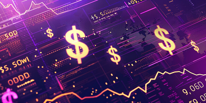 Financial Technology: Visualizing Stock Market Trends and Data in 3D Illustration,Generated By AI